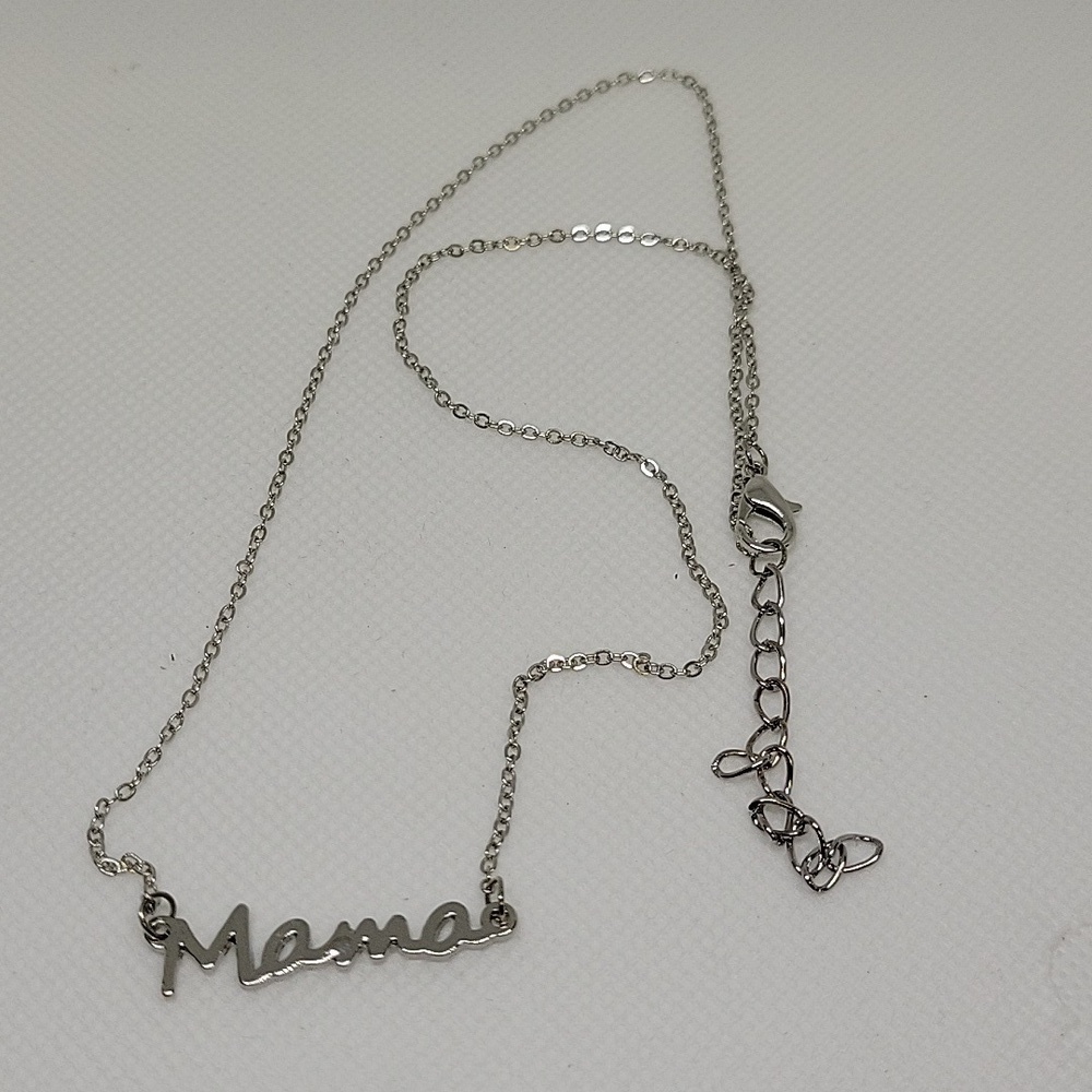 MAMA Silver Tone 18" + 2" Extension Necklace